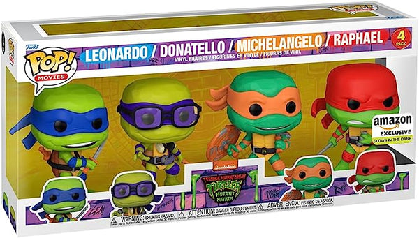 Funko POP! Movies: Teenage Mutant Ninja Turtles: Mutant Mayhem - Leonardo/Donatello/Michelangelo/Raphael (4 pack) (GITD) (Amazon Exclusive)
