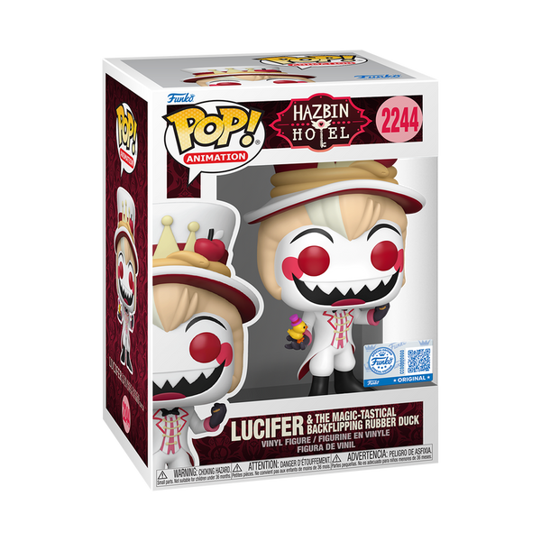 [PRE-ORDER] Funko POP! Animation: Hazbin Hotel #2244 - Lucifer & The Magic-Tastical Backflipping Rubber Duck (Hot Topic Exclusive)