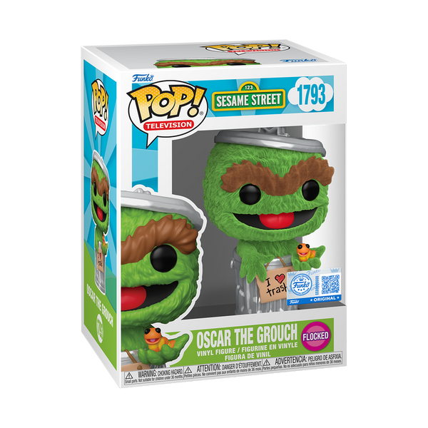 Funko POP! Television: Sesame Street #1793 - Oscar the Grouch (Flocked) (Box Lunch Exclusive)
