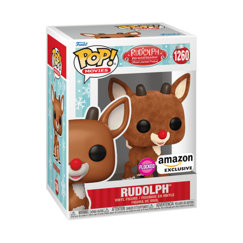 Funko POP! Movies: Rudolph The Red Nosed Reindeer #1260 - Rudolph (Flocked) (Amazon Exclusive)