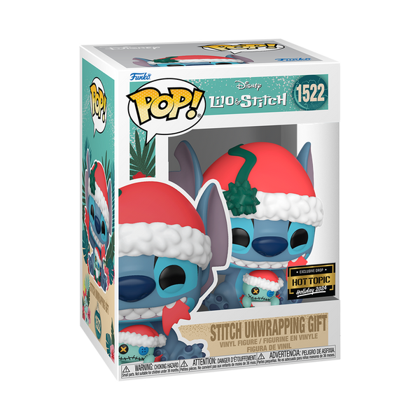 Funko POP! Disney: Lilo and Stitch #1522 - Stitch Unwrapping Gift (2024 Holidays Hot Topic Exclusive)