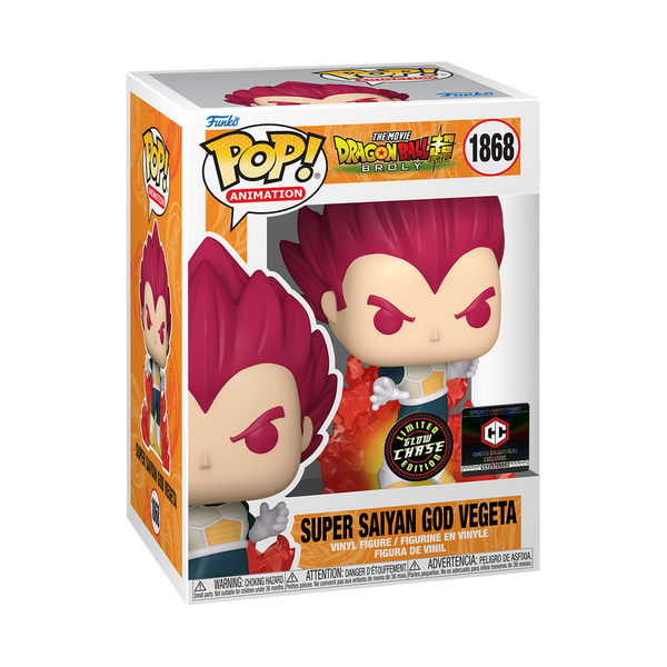 Funko POP! Animation: Dragon Ball Super: Broly #1868 - Super Saiyan God Vegeta (GITD) (Chalice Collectibles Exclusive) (Common + Chase Bundle)