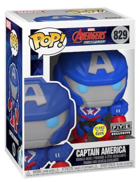 Funko POP! Marvel: Avengers Mech Strike #829 - Captain America (Glow in the Dark (FYE Exclusive)