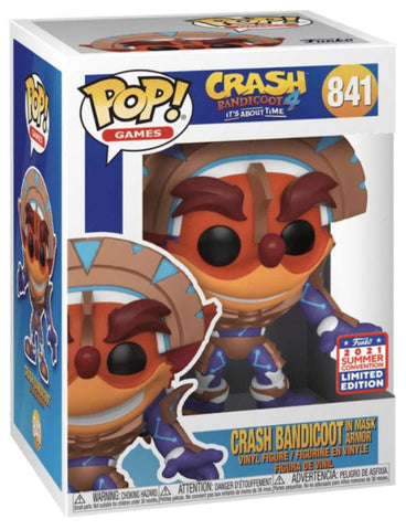 Funko POP! Games: Crash Bandicoot 4 #841 - Crash Bandicoot in Mask Armor (Funkon 2021 Summer Exclusive)