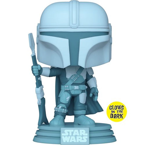 Funko POP! Star Wars: The Mandalorian #485 - The Mandalorian (Hologram) (GITD) (Entertainment Earth Exclusive)