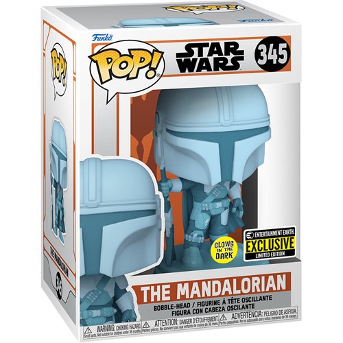 Funko POP! Star Wars: The Mandalorian #485 - The Mandalorian (Hologram) (GITD) (Entertainment Earth Exclusive)
