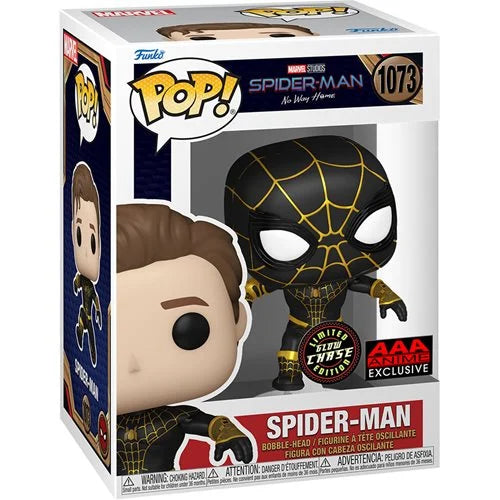 Funko POP! Marvel: Spider-Man No Way Home #1073 - Spider-Man (AAA Anime Exclusive) (Common + Chase Bundle)