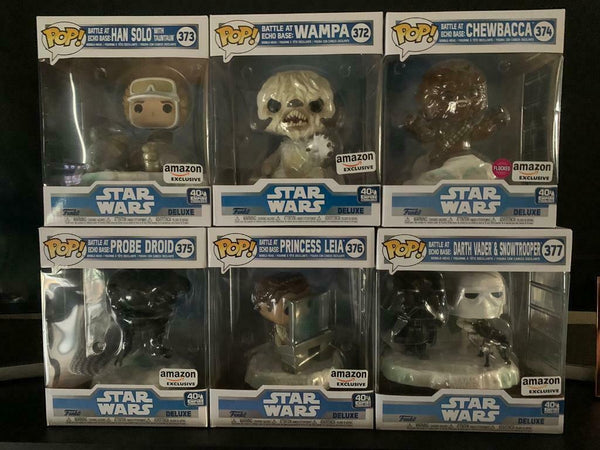 Funko POP! Star Wars: Battle at Echo Base (40th Anniversary Empire Strikes Back) (Amazon Exclusive)- Set of 6 Deluxe POP